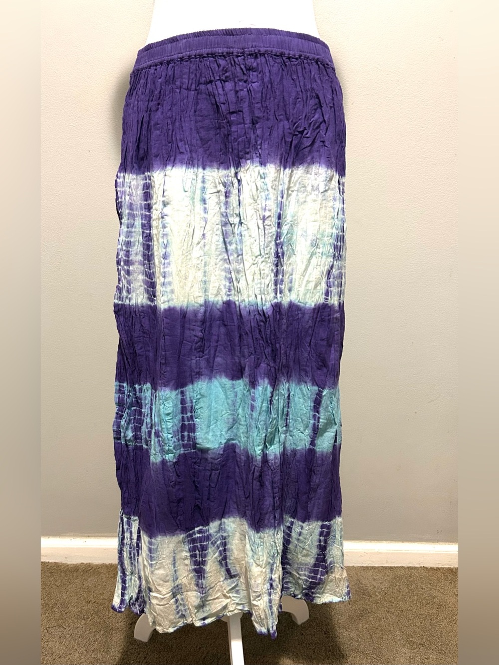 Women's Tie-Dye Maxi Skirt Purple Boho Festival